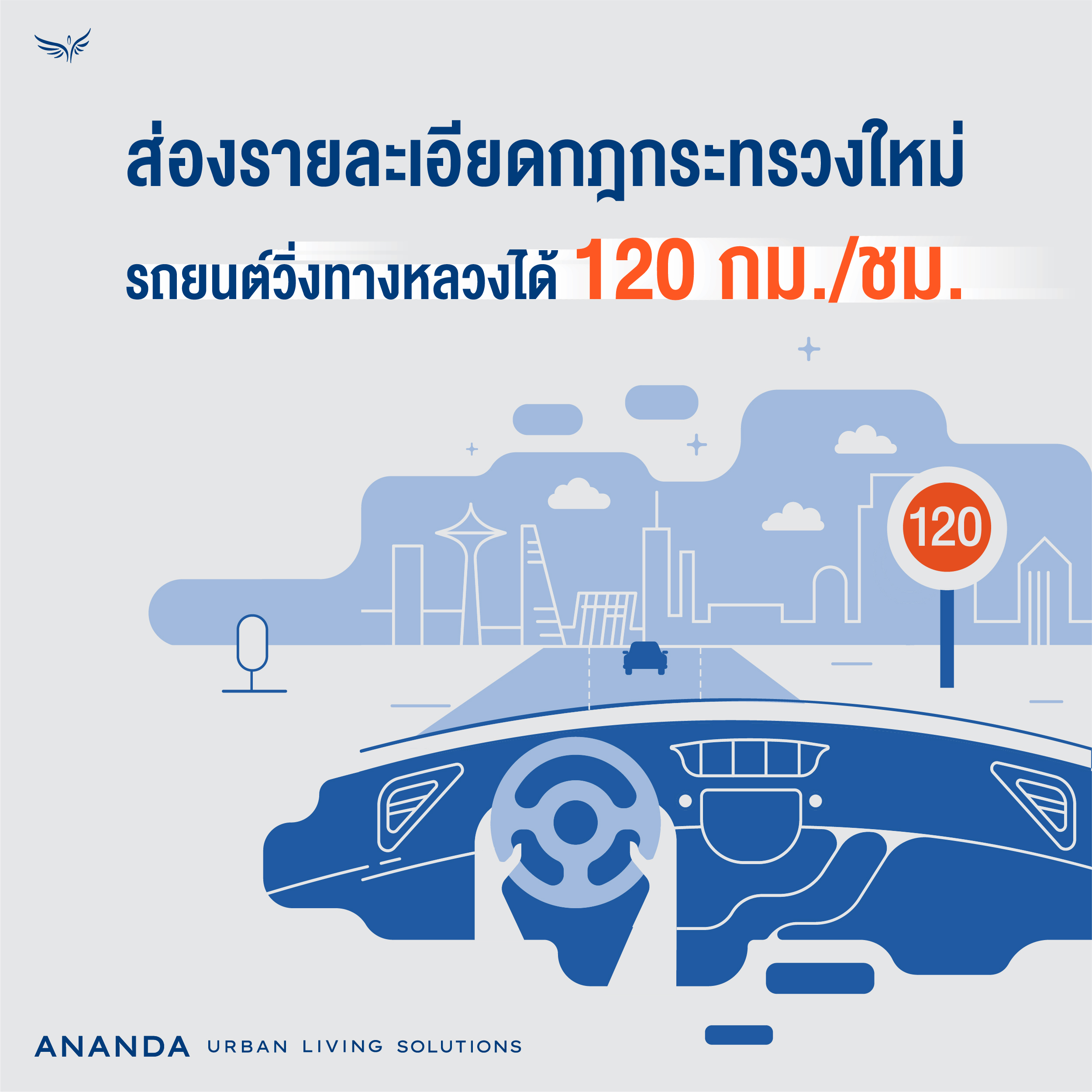 ส่องรายละเอียดกฎกระทรวงใหม่ รถยนต์วิ่งทางหลวงได้ 120 กม./ชม.